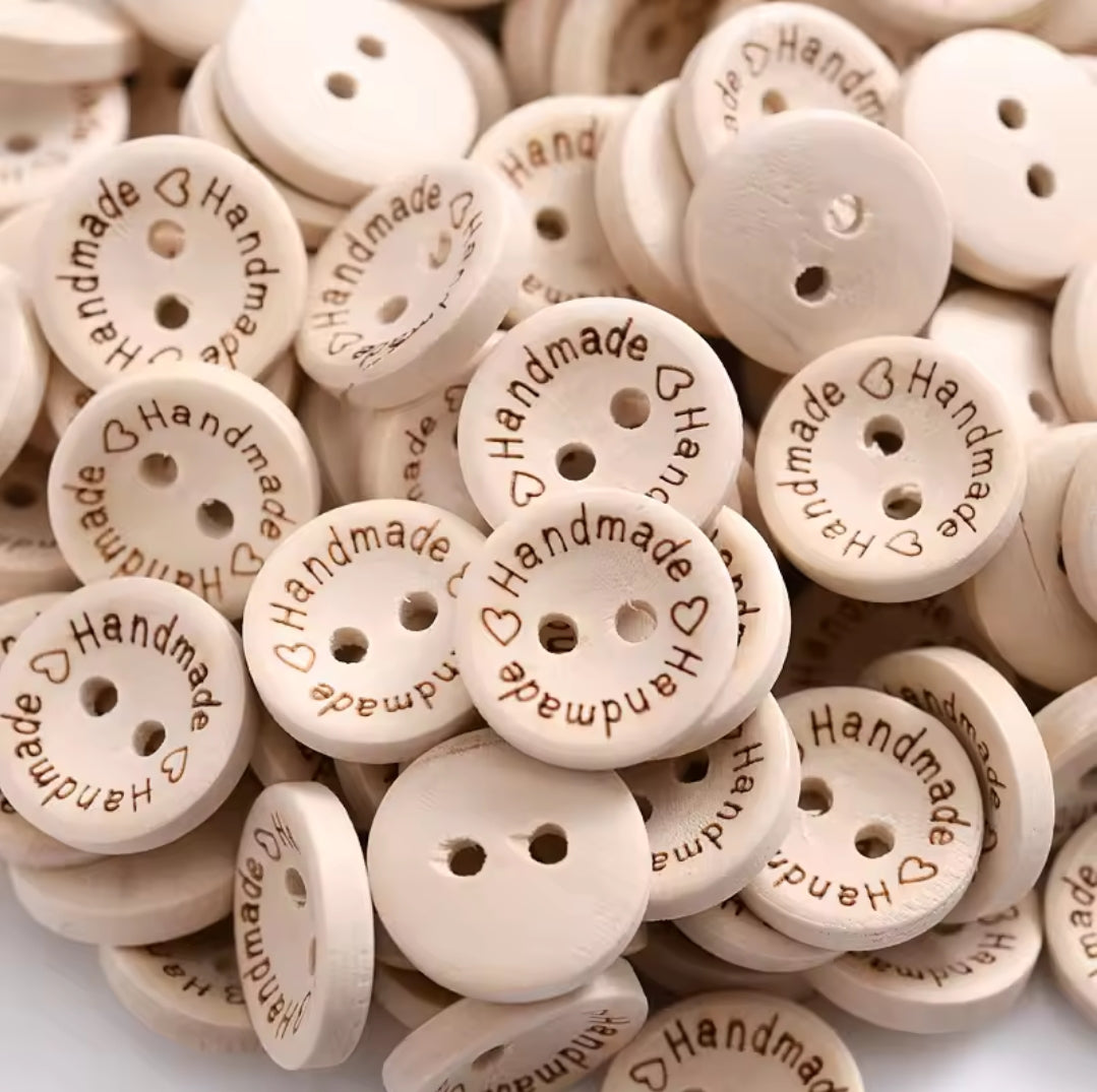 Confezione 10 pezzi bottoni legno handmade