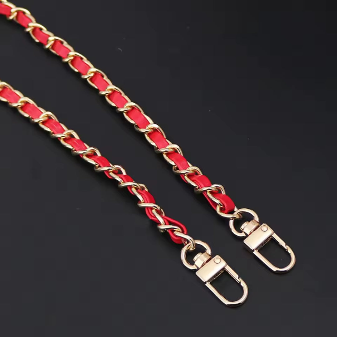 Catena metallo 120 cm + pelle PU
