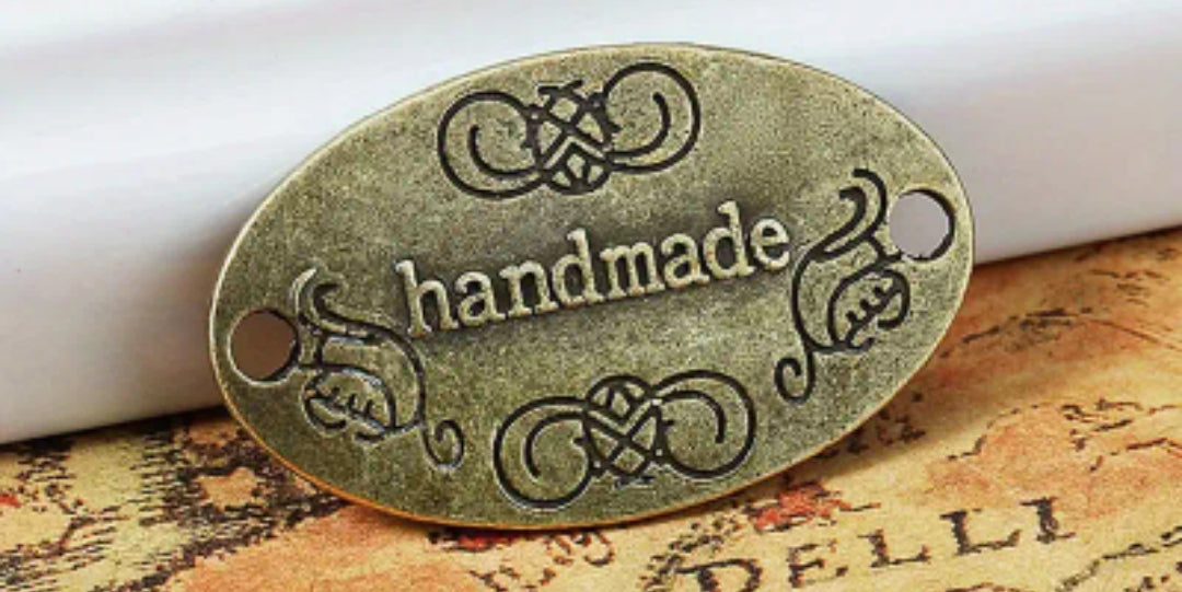 Etichette handenade metalliche 32x19 mm