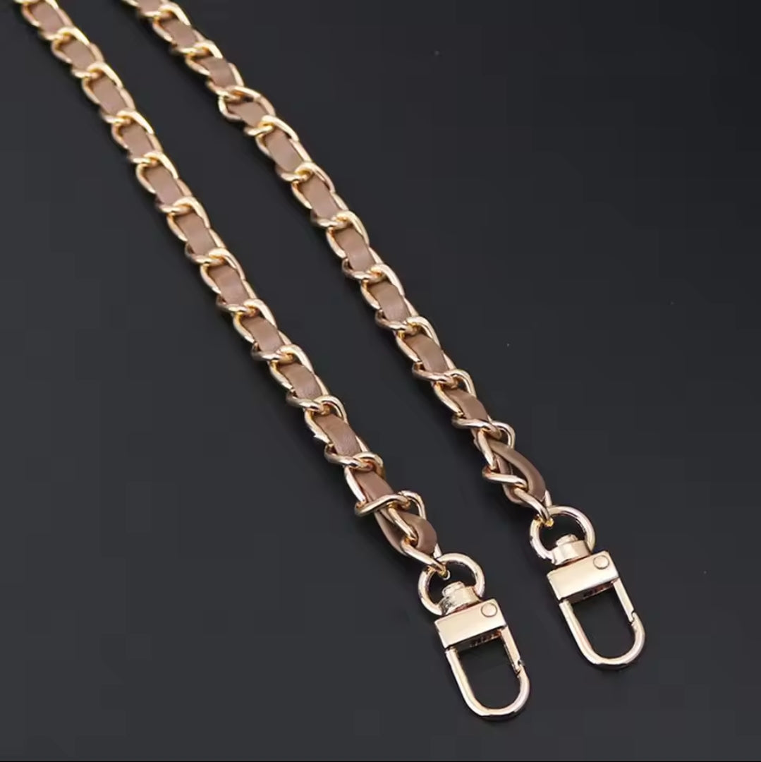 Catena metallo 120 cm + pelle PU