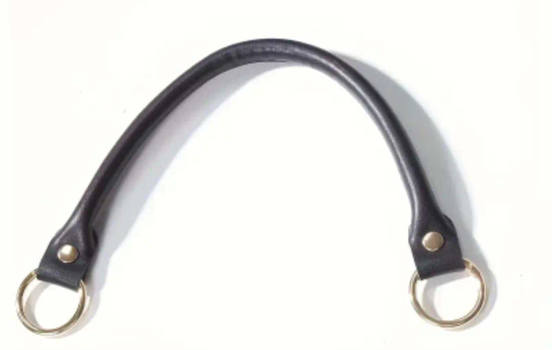 Manici similpelle 36 cm con moschettoni oro 1 coppia