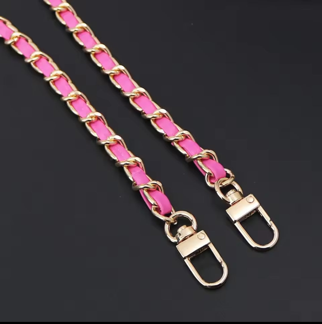 Catena metallo 120 cm + pelle PU