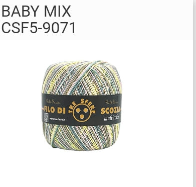 Cotone filo di scozia multicolor 5/3 titolo n. 3 80 grammi