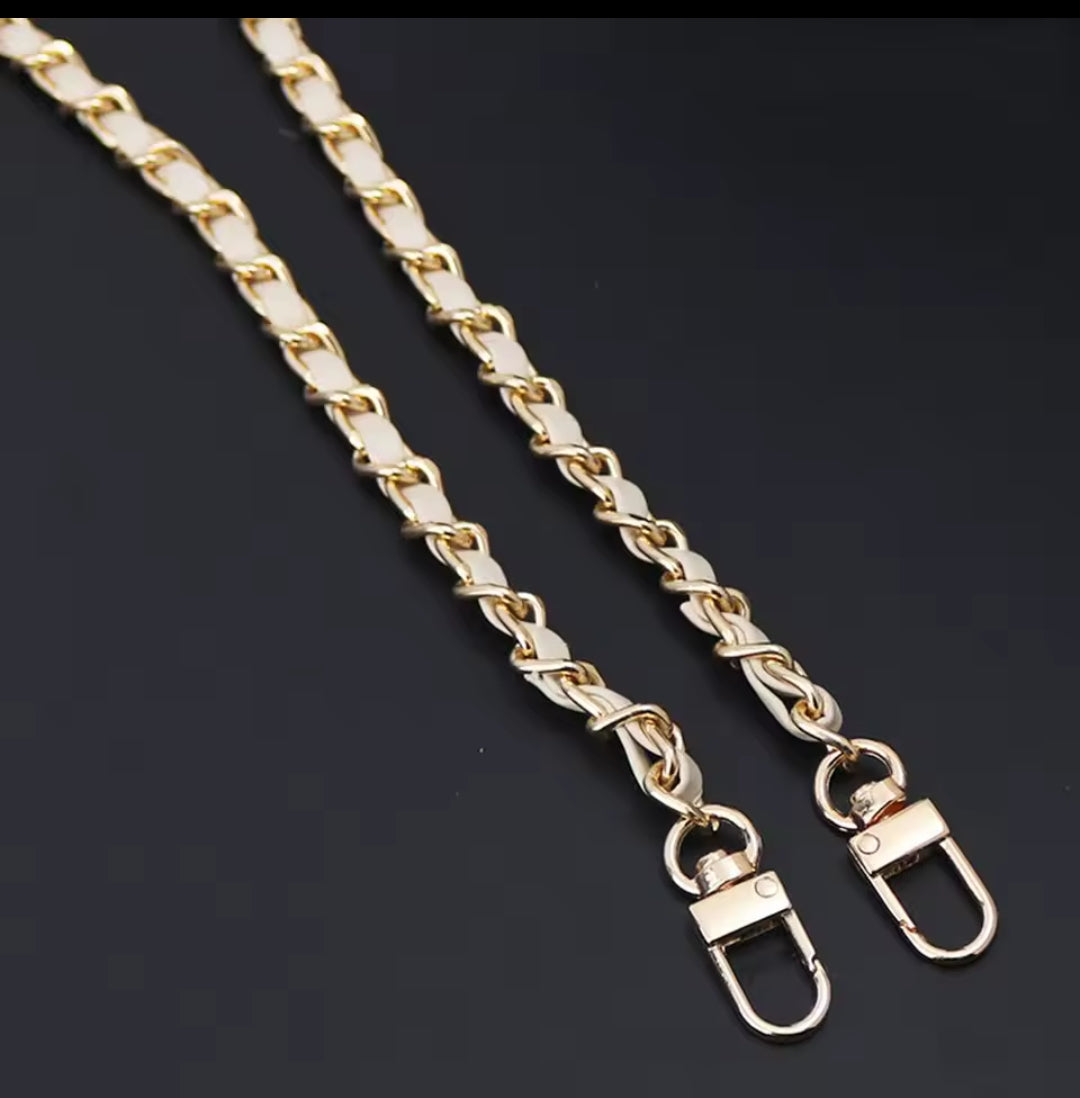 Catena metallo 120 cm + pelle PU