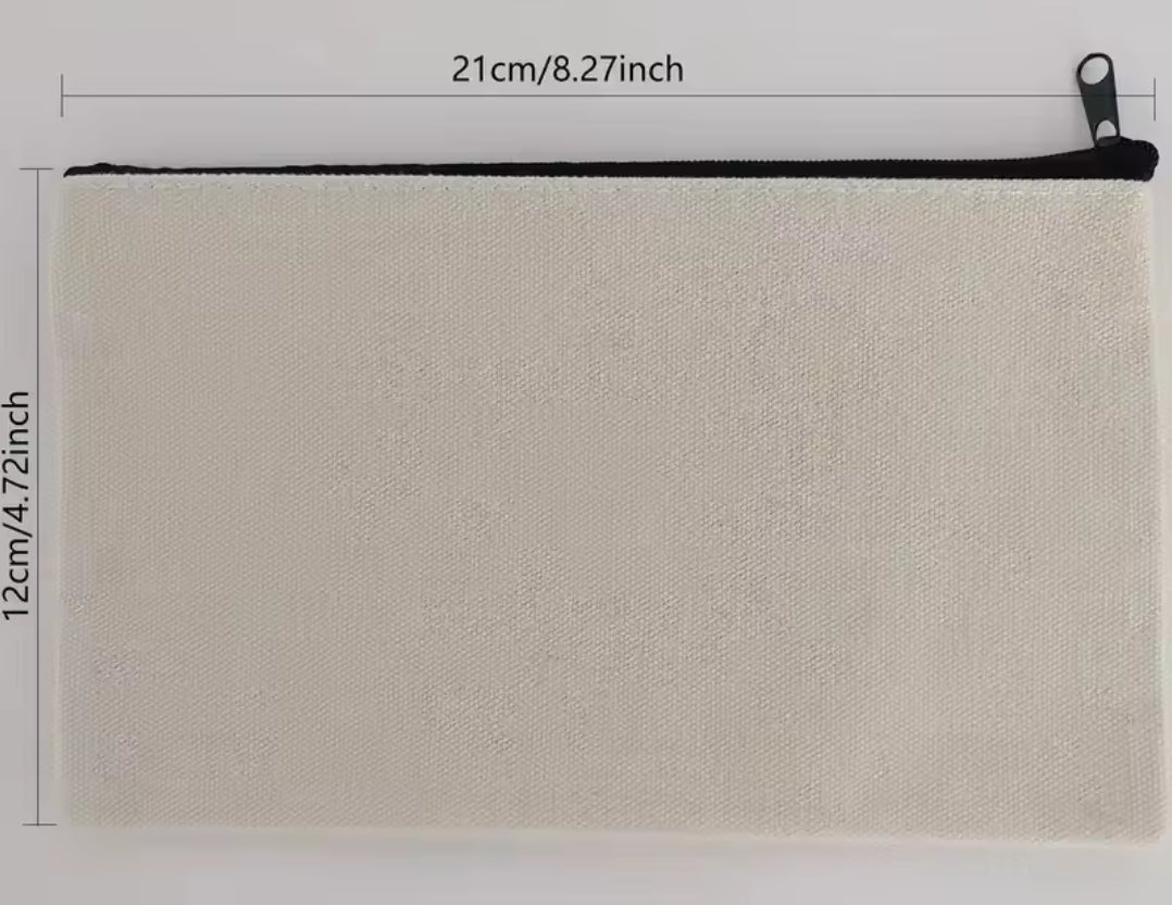 Astuccio in tela con cerniera colorata 12x21 cm