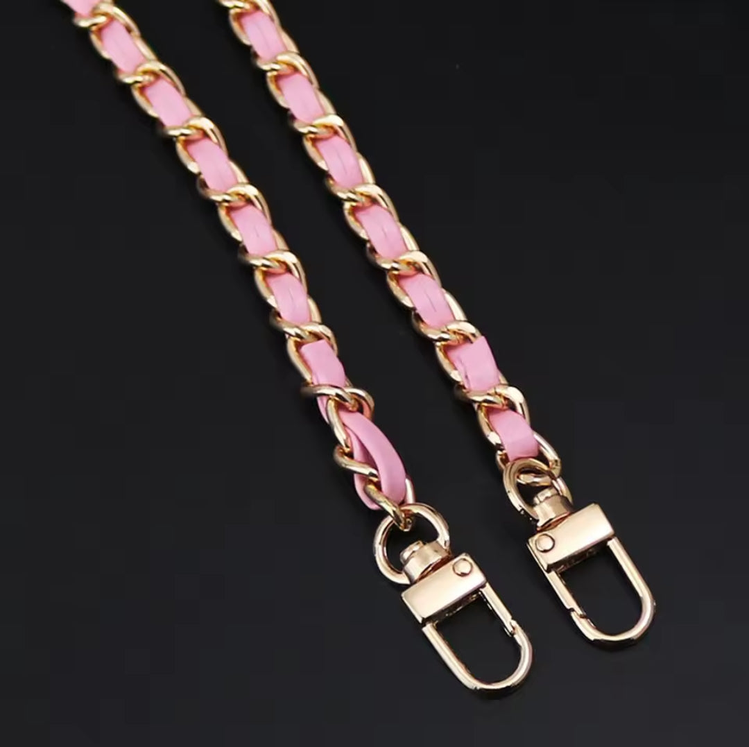 Catena metallo 120 cm + pelle PU
