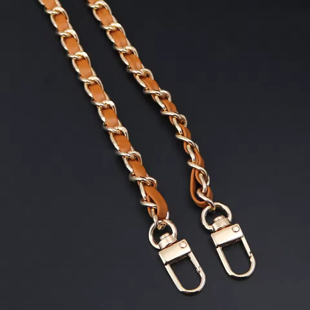 Catena metallo 120 cm + pelle PU