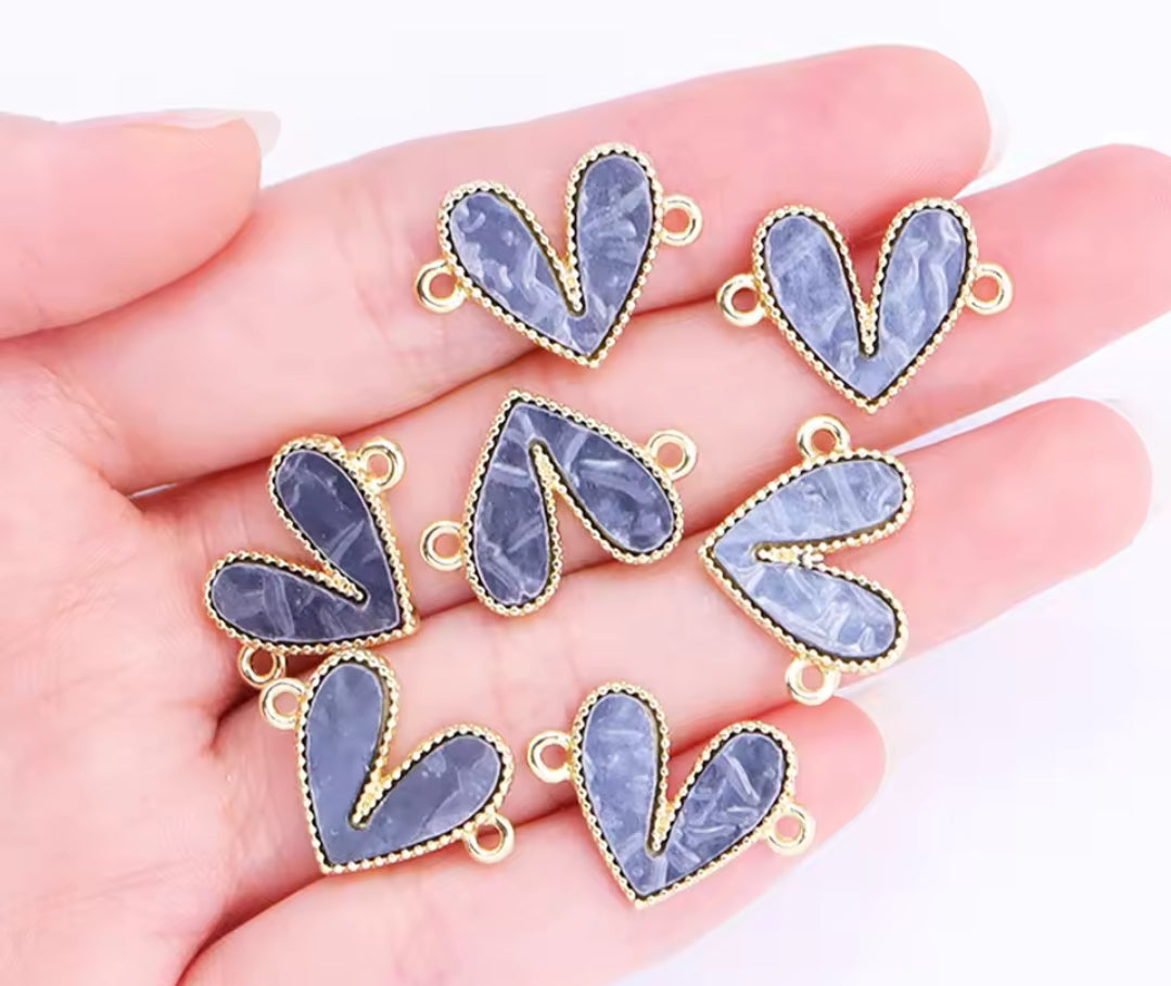 Connettore cuore colorato 21x15 mm