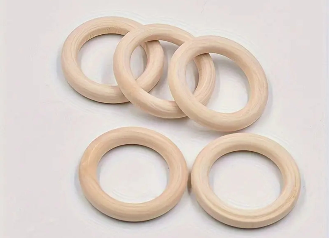 behone 60pcs Anelli in Legno Naturale, Anelli in Legno Dentizione behone 60pcs Anelli in Legno Naturale, Anelli in Legno Dentizione
