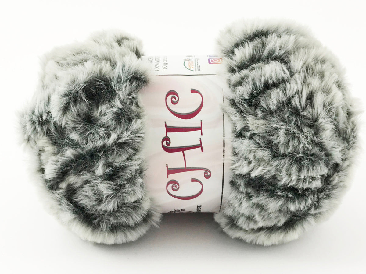Lana Chic effetto pelliccia - gomitolo 100 g - Grigio naturale LN10-14