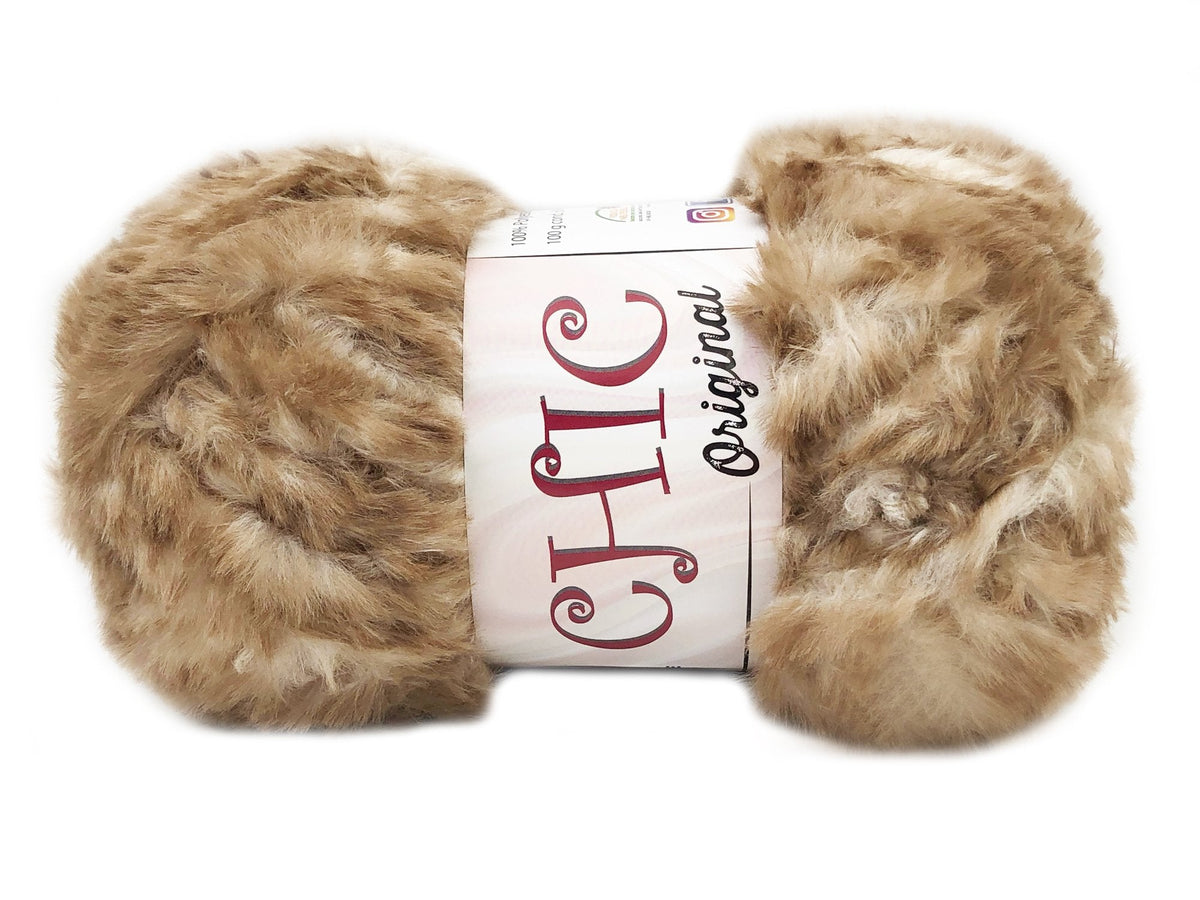 Lana Chic effetto pelliccia - gomitolo 100 g - Beige naturale LN10-16