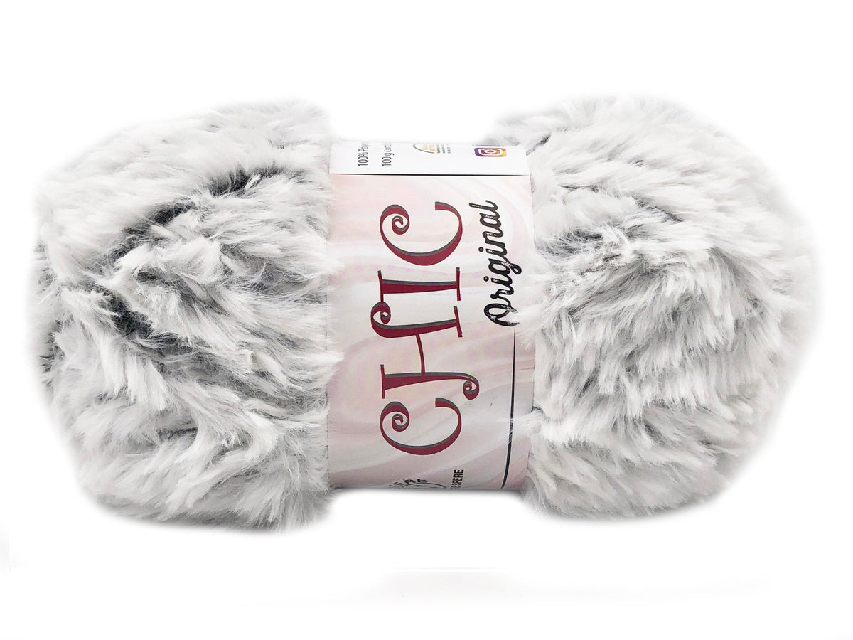 Lana Chic effetto pelliccia - gomitolo 100 g - Bianco naturale LN10-17