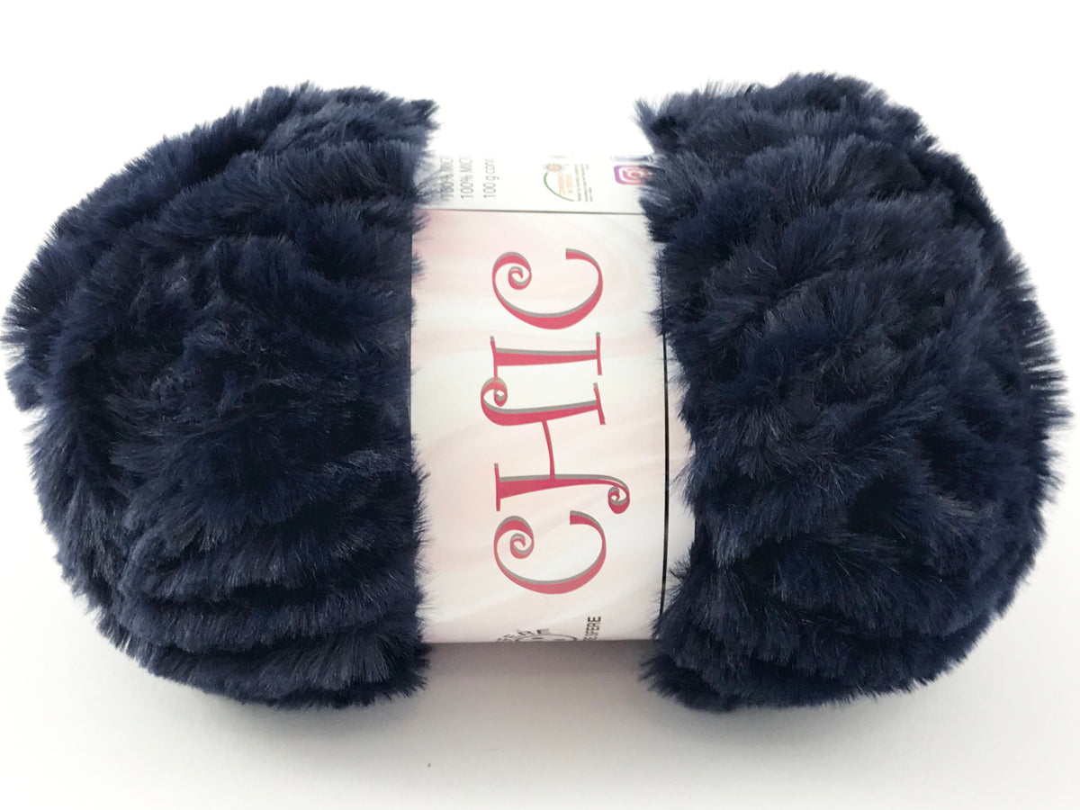Lana Chic effetto pelliccia - gomitolo 100 g - Blu LN10-6