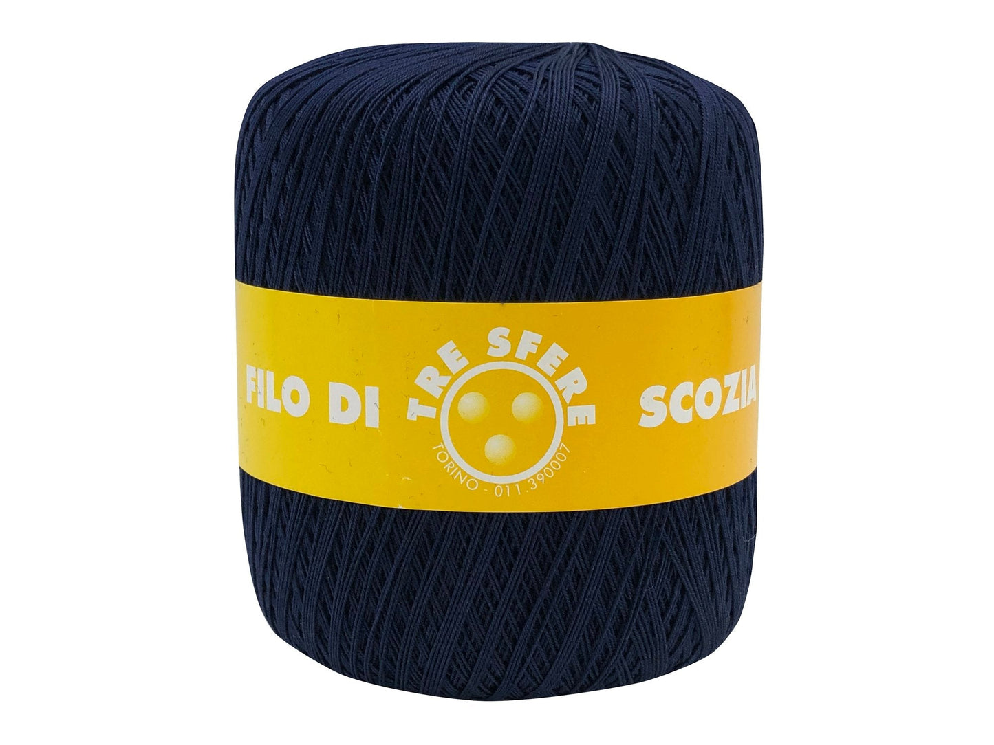 Cotone filo di scozia 16/3 titolo n 12 bianco/colotato Blu Notte 324