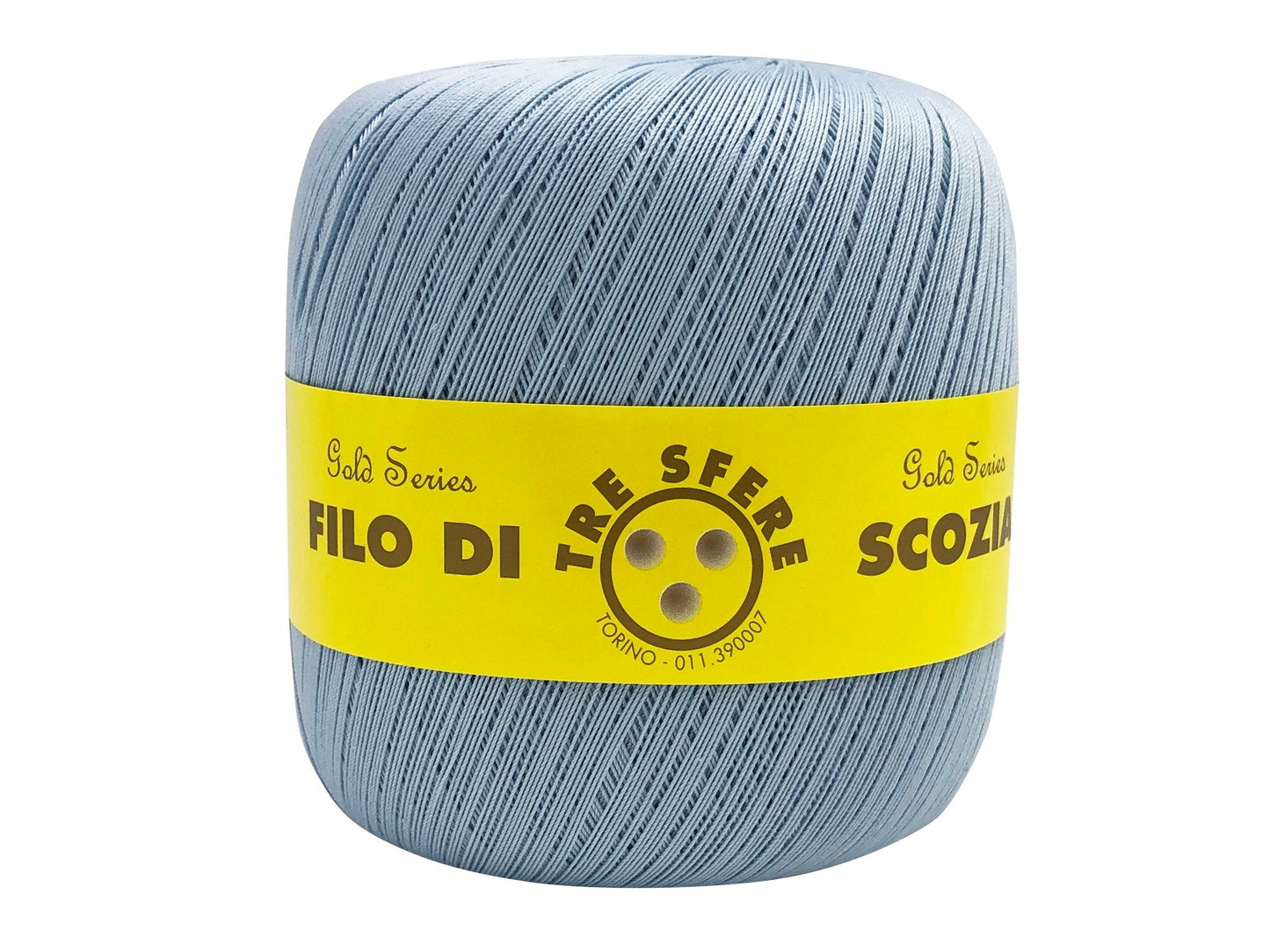 Cotone filo di scozia 16/3 titolo n 12 bianco/colotato Celeste 58