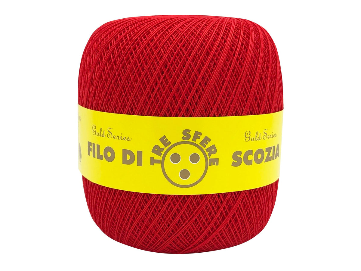 Cotone filo di scozia 16/3 titolo n 12 bianco/colotato Rosso 9