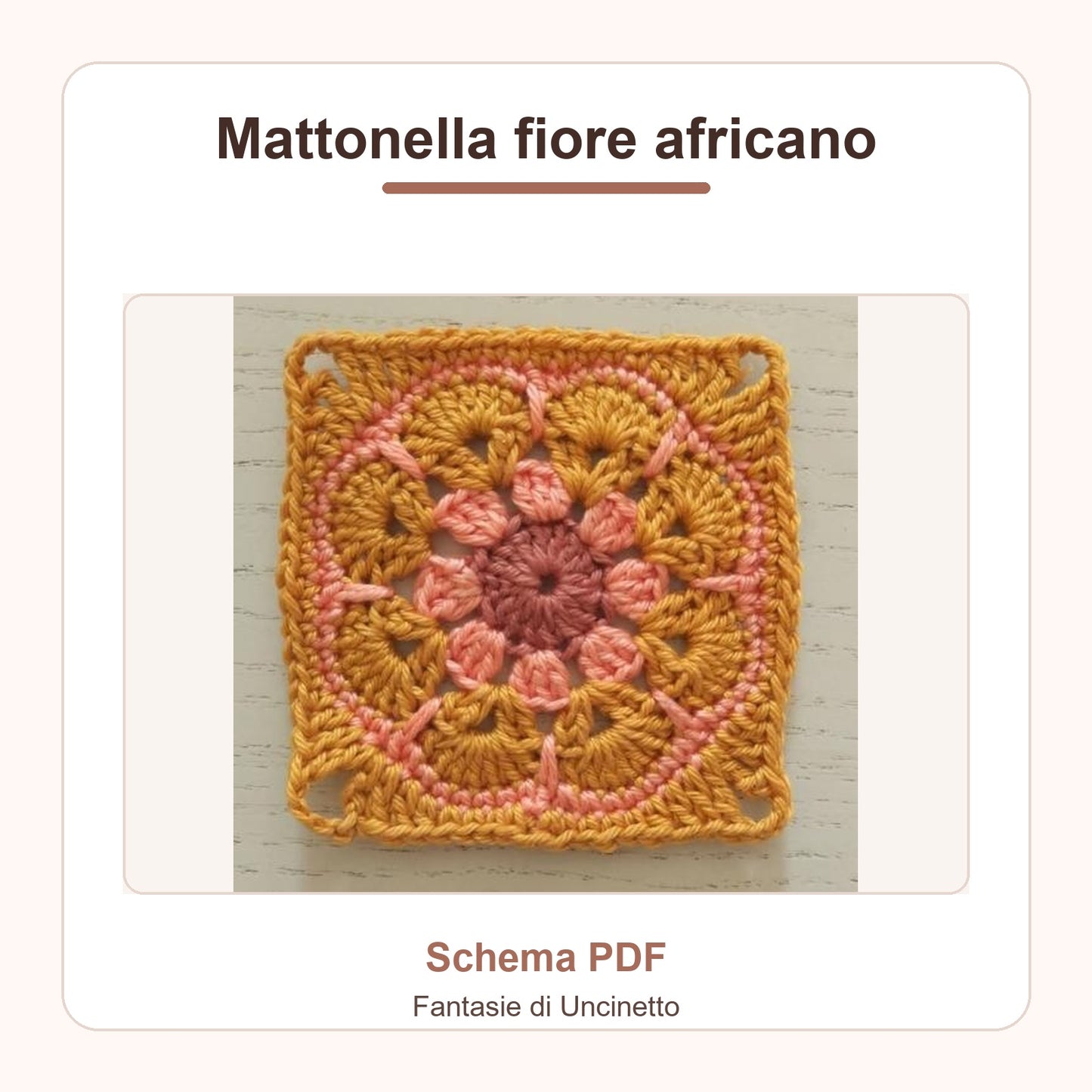 Mattonella fiore africano - Schema PDF