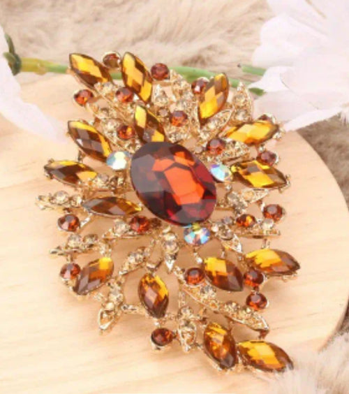 Spilla vintage ambra 10x6,5 cm