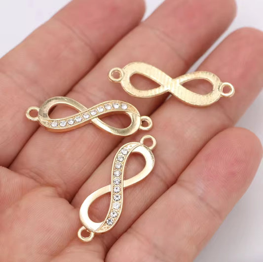 Connettore infinito con brillantini 33x10 mm