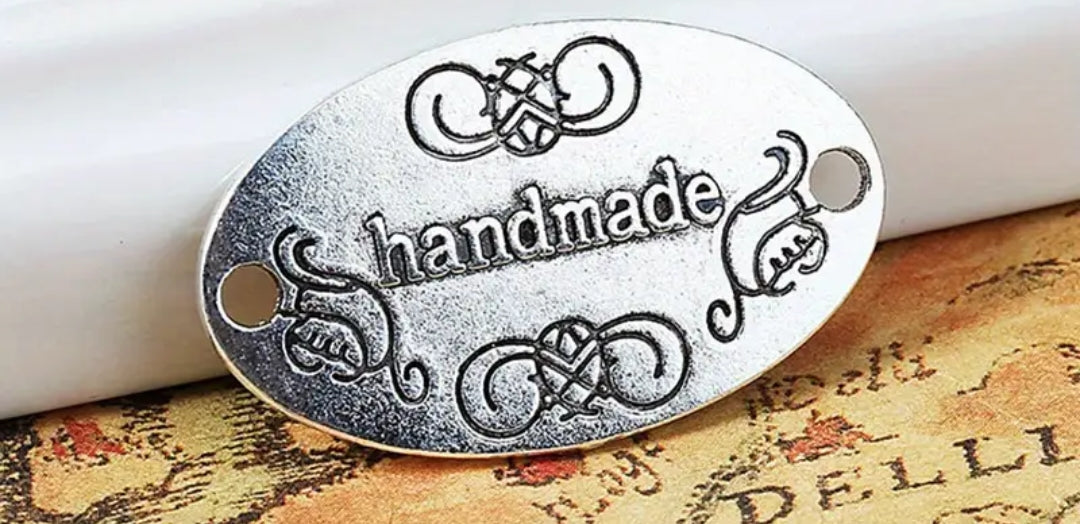 Etichette handenade metalliche 32x19 mm