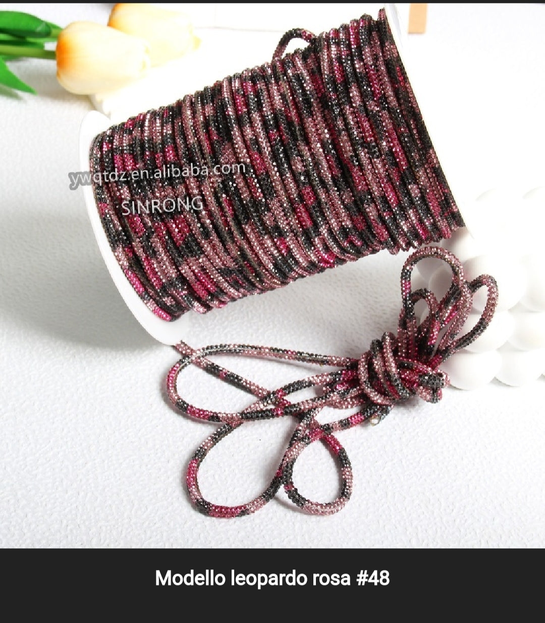 Cordino strass 4 mm a metraggio prezzo per 1 metro