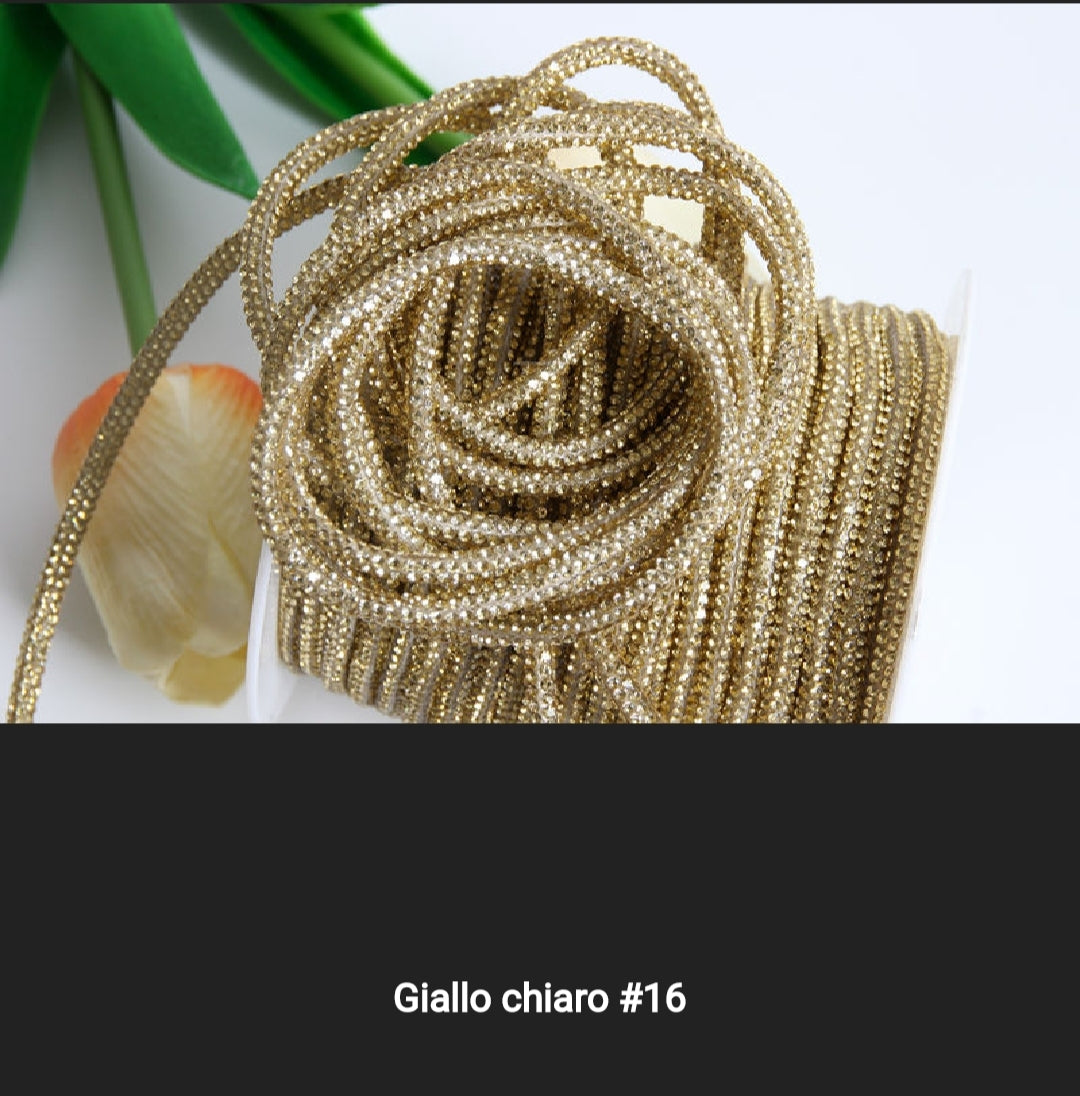 Cordino strass 4 mm a metraggio prezzo per 1 metro