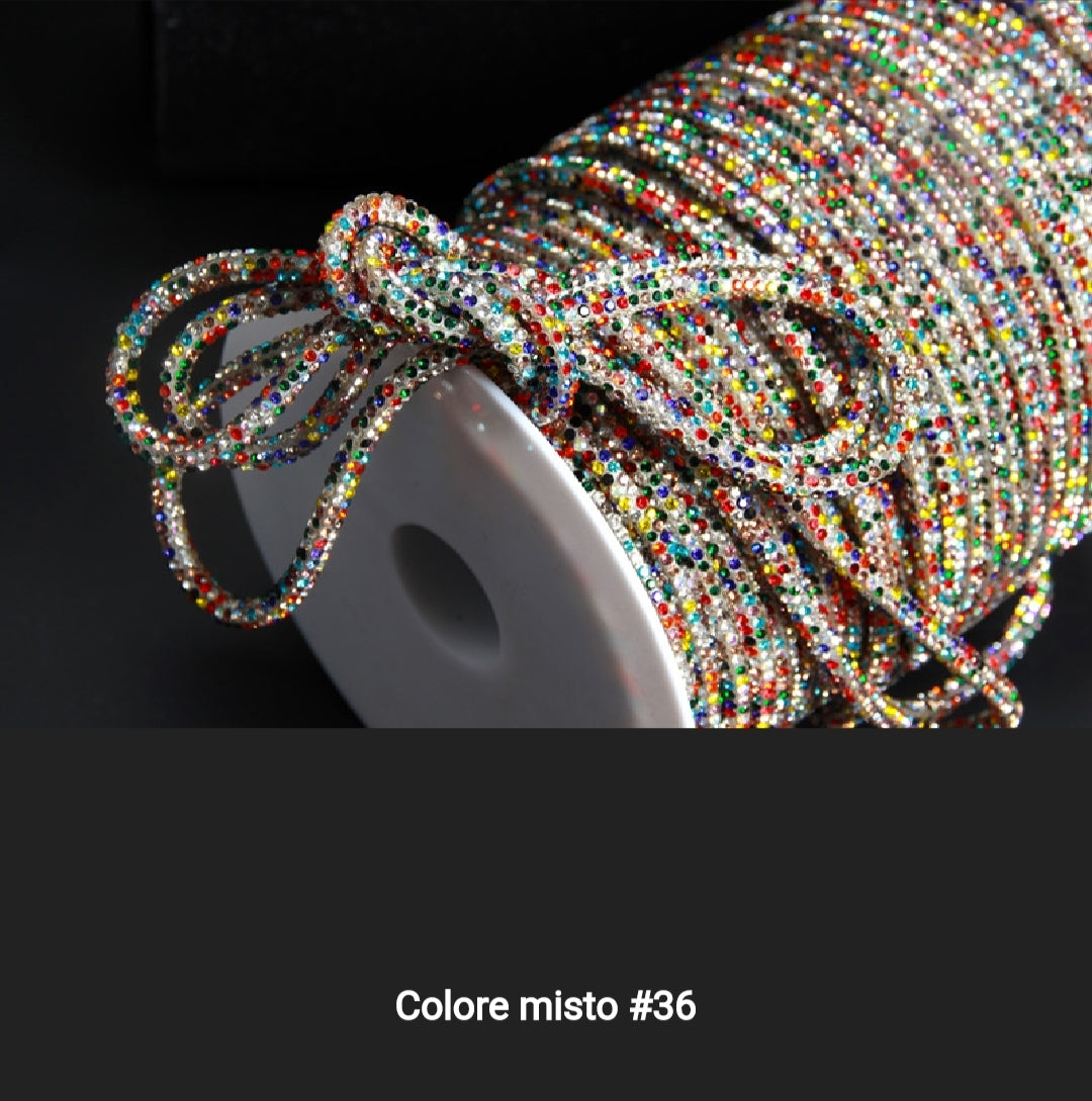 Cordino strass 4 mm a metraggio prezzo per 1 metro