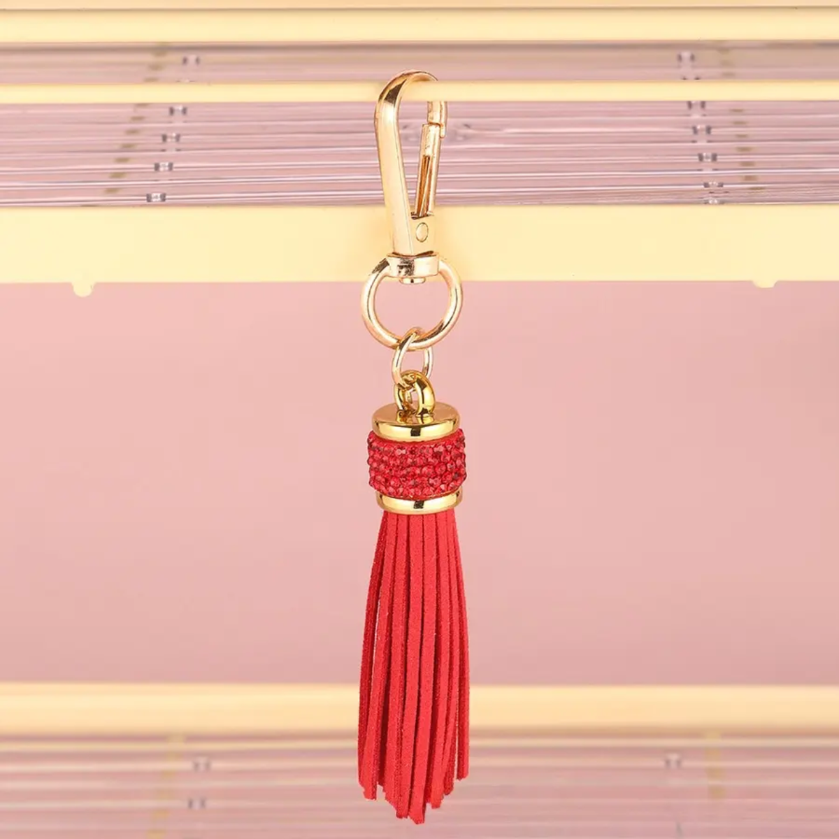 Portachiavi nappina con brillantini 11 cm