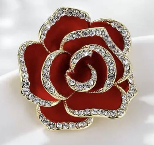Spilla rosa rossa 3,4 cm