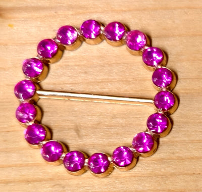 Cerchio oro con strass fucsia 40 mm
