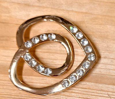 Cuore oro intrecciato con strass 50 mm