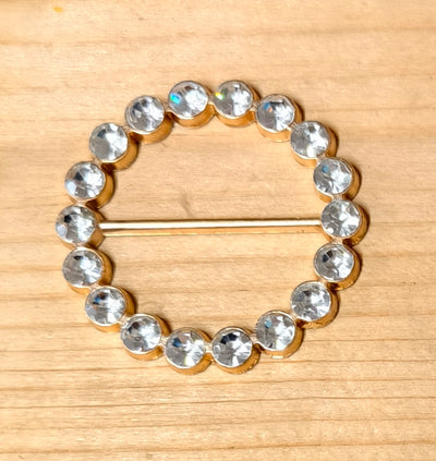 Cerchio oro con strass bianco 40 mm