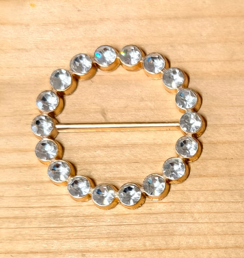 Cerchio oro con strass bianco 40 mm