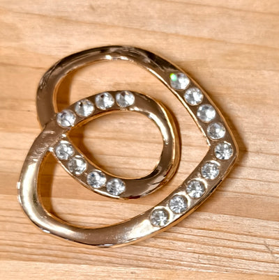 Cuore argento intrecciato con strass 50 mm