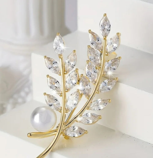 Spilla spighe di grano oro 4,5x2,2 cm