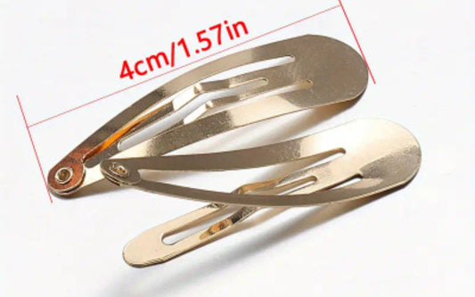 Mollette per capelli metallo color oro 4 cm