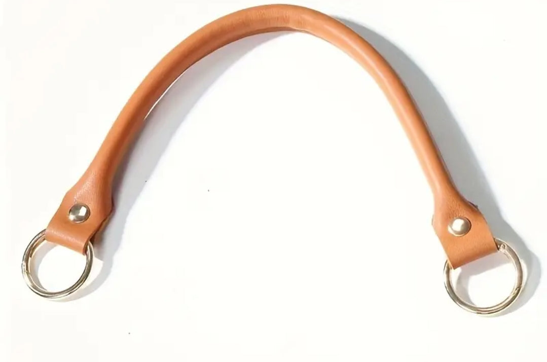 Manici similpelle 36 cm con moschettoni oro 1 coppia