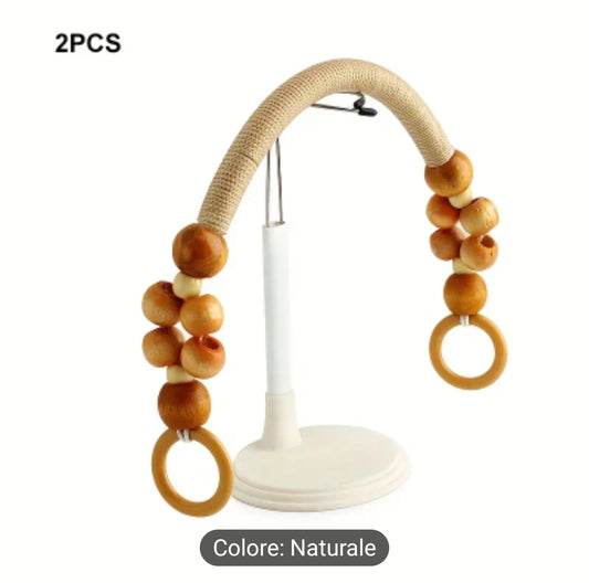 Manici in legno con sfere 48 cm 2 pezzi