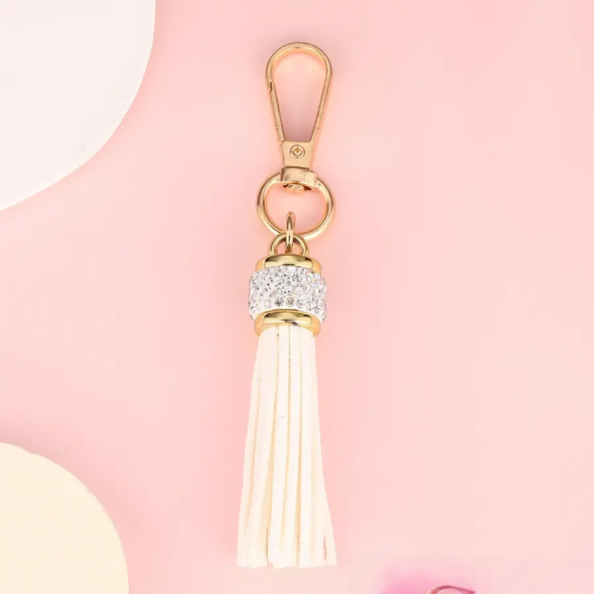 Portachiavi nappina con brillantini 11 cm