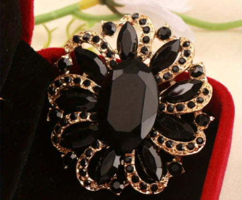 Spilla Bohemien nero 6x5,4 cm