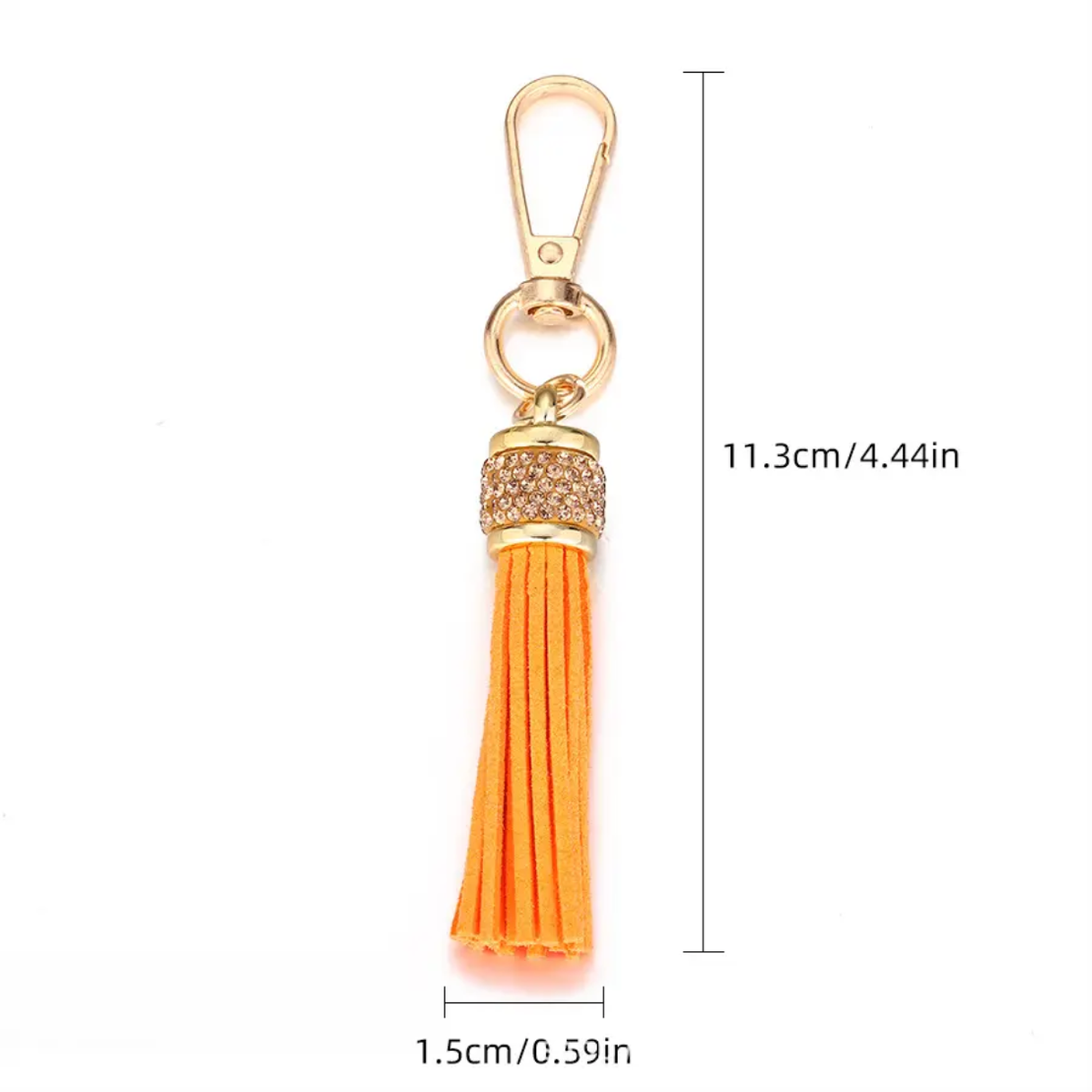 Portachiavi nappina con brillantini 11 cm