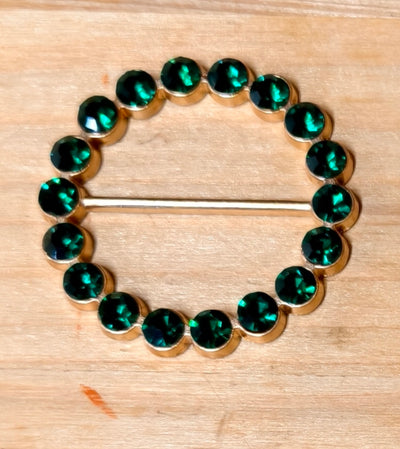 Cerchio oro con strass verde 40 mm
