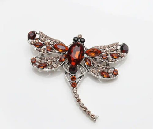 Spilla libellula rossa 6,1x5,1 cm