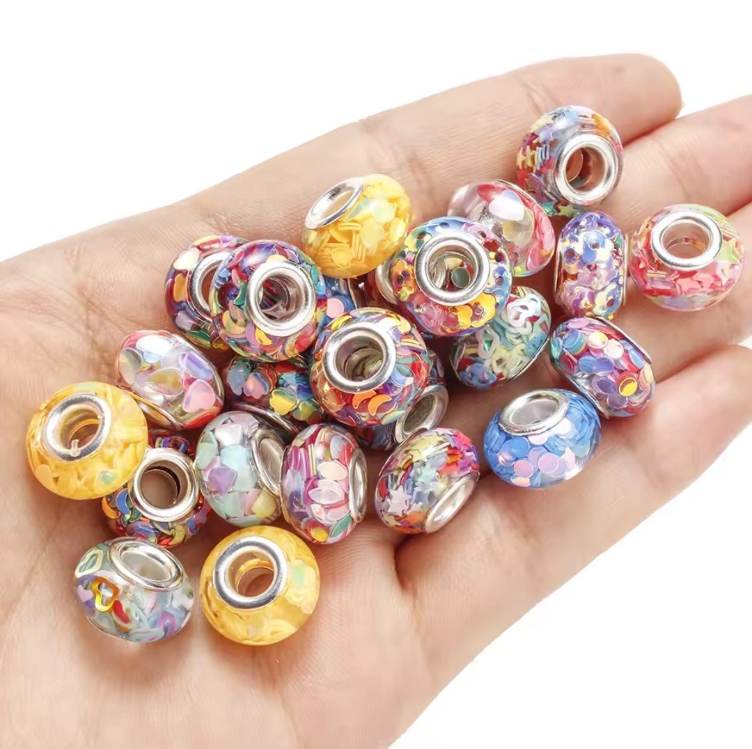 Perline foro grande vari colori 14 mm