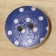 Bottoni plastica finto legno a pois 15 mm vari colori