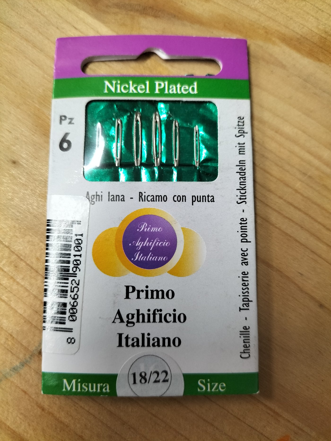 Aghi lana 6 pezzi primo aghificio italiano