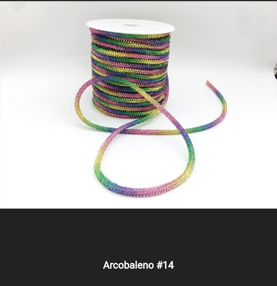 Cordino strass 4 mm a metraggio prezzo per 1 metro