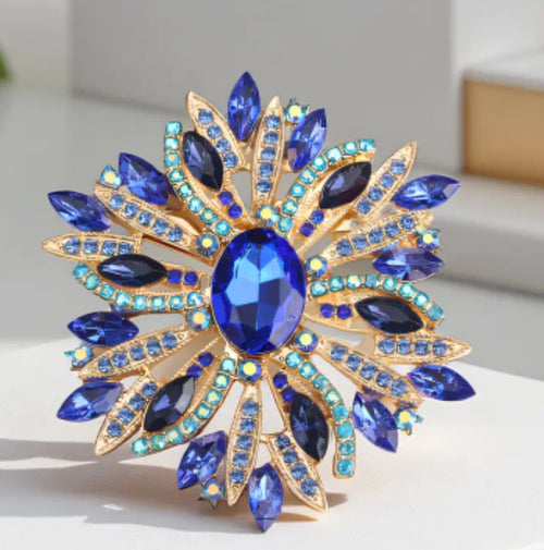 Spilla vintage blu 6x6,6 cm