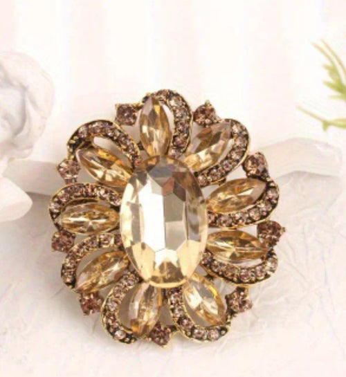 Spilla Bohemien ambra 6x5,4 cm