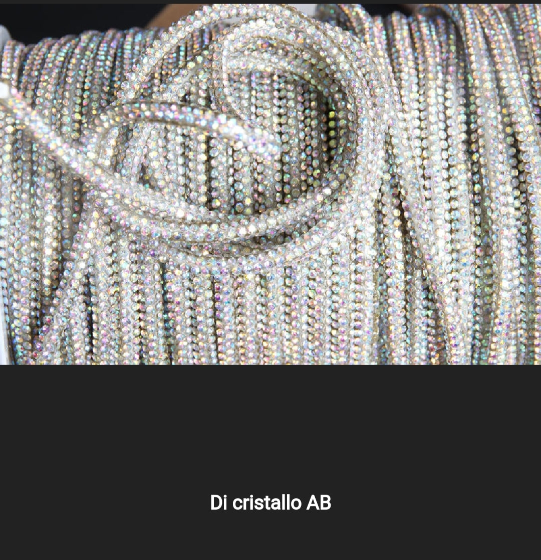 Cordino strass 4 mm a metraggio prezzo per 1 metro